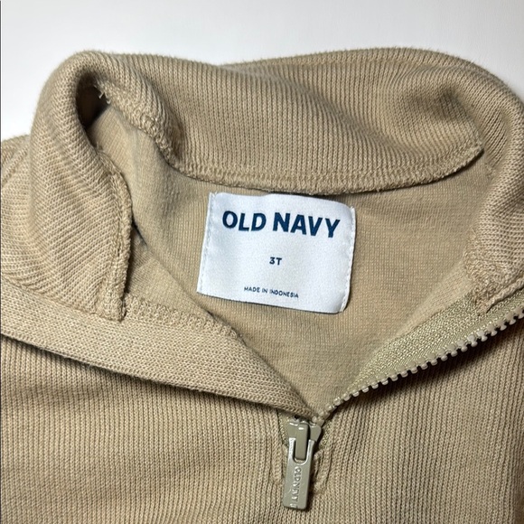 Old Navy Toddler Boy French Rib Quarter-Zip Sweater Beige Size 3T - Picture 6 of 7